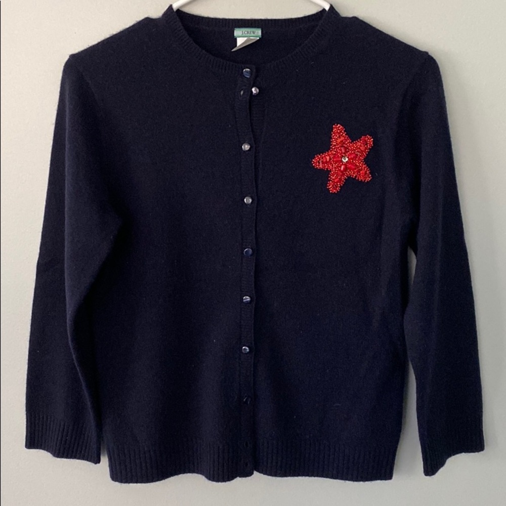 J.Crew Cashmere Beaded Cardigan